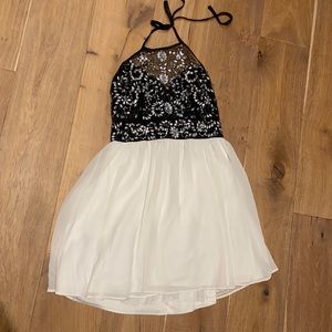 Black and white rhinestone formal/homecoming dress